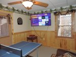Ping Pong Table and 40 inch Flat Screen TV in the Game Room